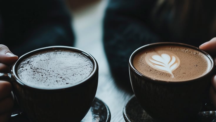 To kopper kaffe.