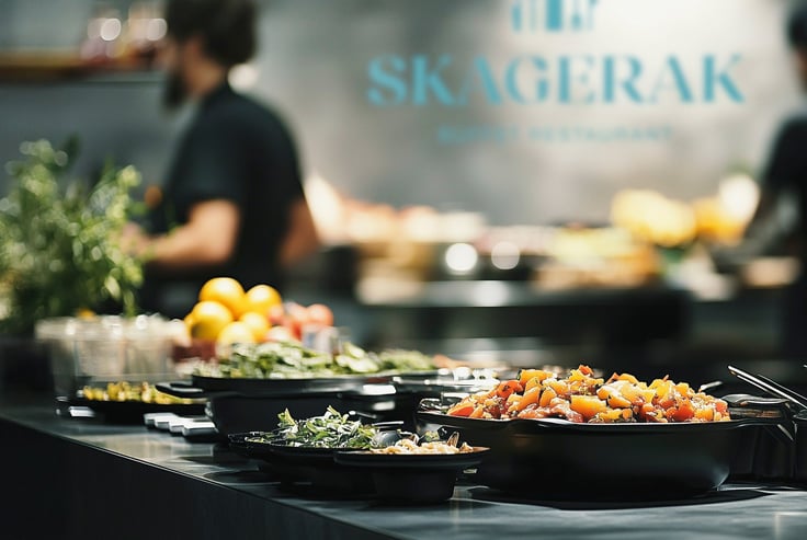 Buffetopstilling på Skagerak restaurant.