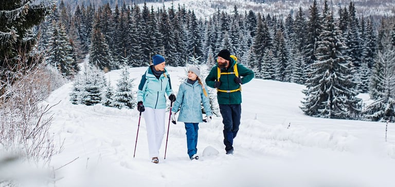 Hero familie i på skiferie