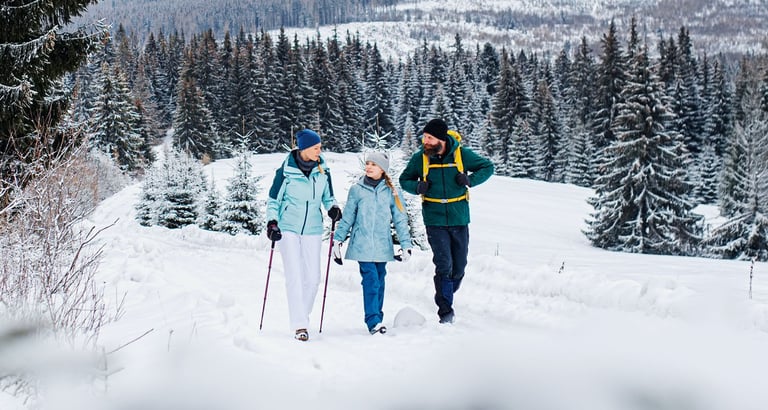 Hero familie i på skiferie