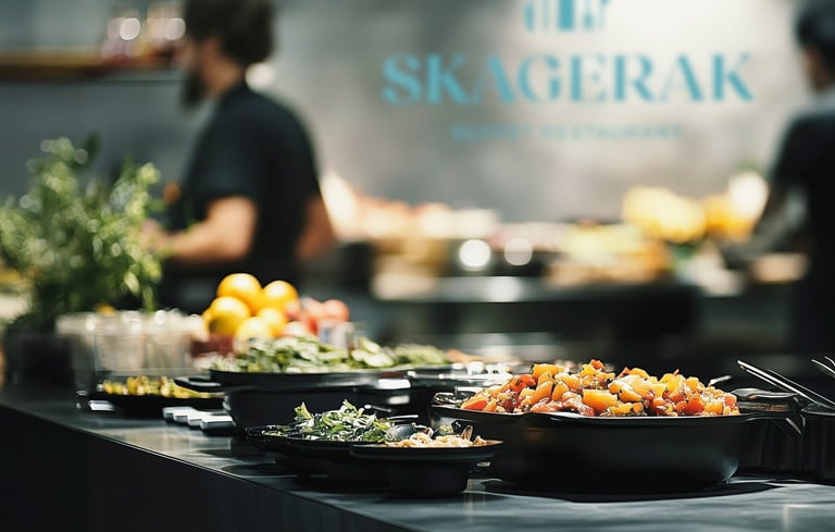 Buffetopstilling på Skagerak restaurant.